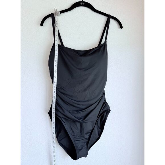 NWT La Blanca Island Goddess Lingerie One Piece in Solid Black Size 12 - Picture 13 of 16